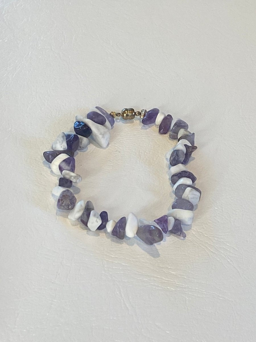 Amethyst and white quartz bracelet - Herbal RocksAmethyst and white quartz braceletBraceletHerbal RocksHerbal RocksAmethyst and white quartz bracelet