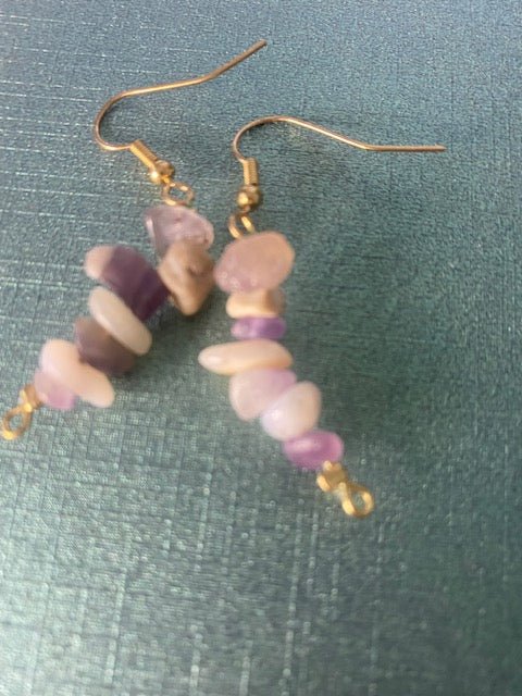 Amythest and Moonstones Fishhook Earrings - Herbal RocksAmythest and Moonstones Fishhook EarringsearringsHerbal RocksHerbal RocksAmythest and Moonstones Fishhook Earrings