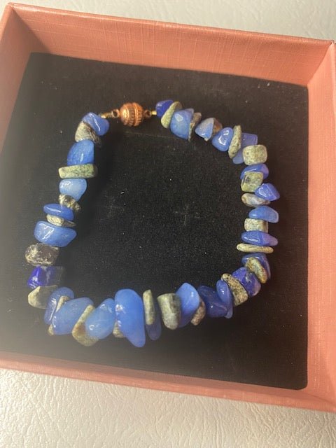 Blue Agate and Lapis Lazuli Bracelet - Herbal RocksBlue Agate and Lapis Lazuli BraceletBraceletHerbal RocksHerbal RocksBlue Agate and Lapis Lazuli Bracelet