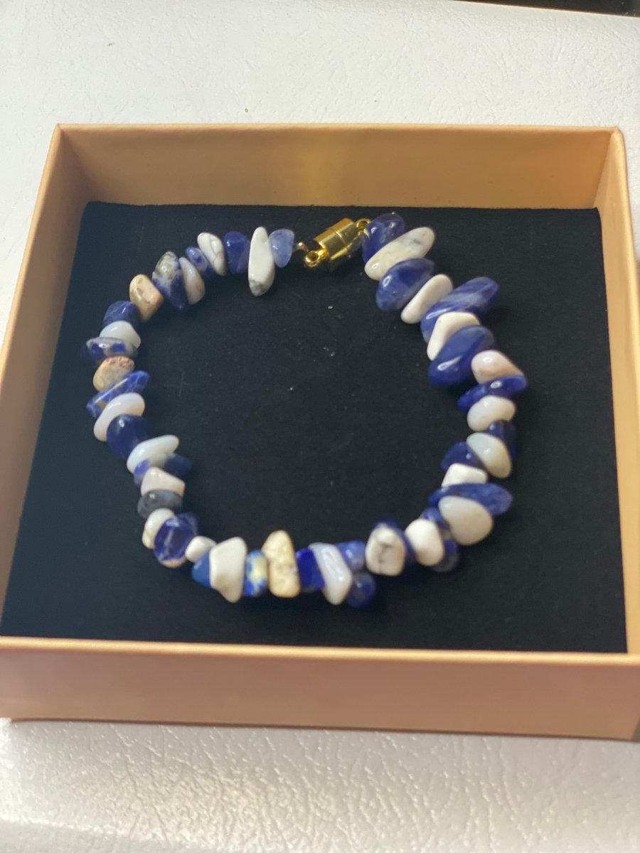 Hanukkah Howlite and Sodalite Bracelet - Herbal RocksHanukkah Howlite and Sodalite BraceletBraceletHerbal RocksHerbal RocksHanukkah Howlite and Sodalite Bracelet
