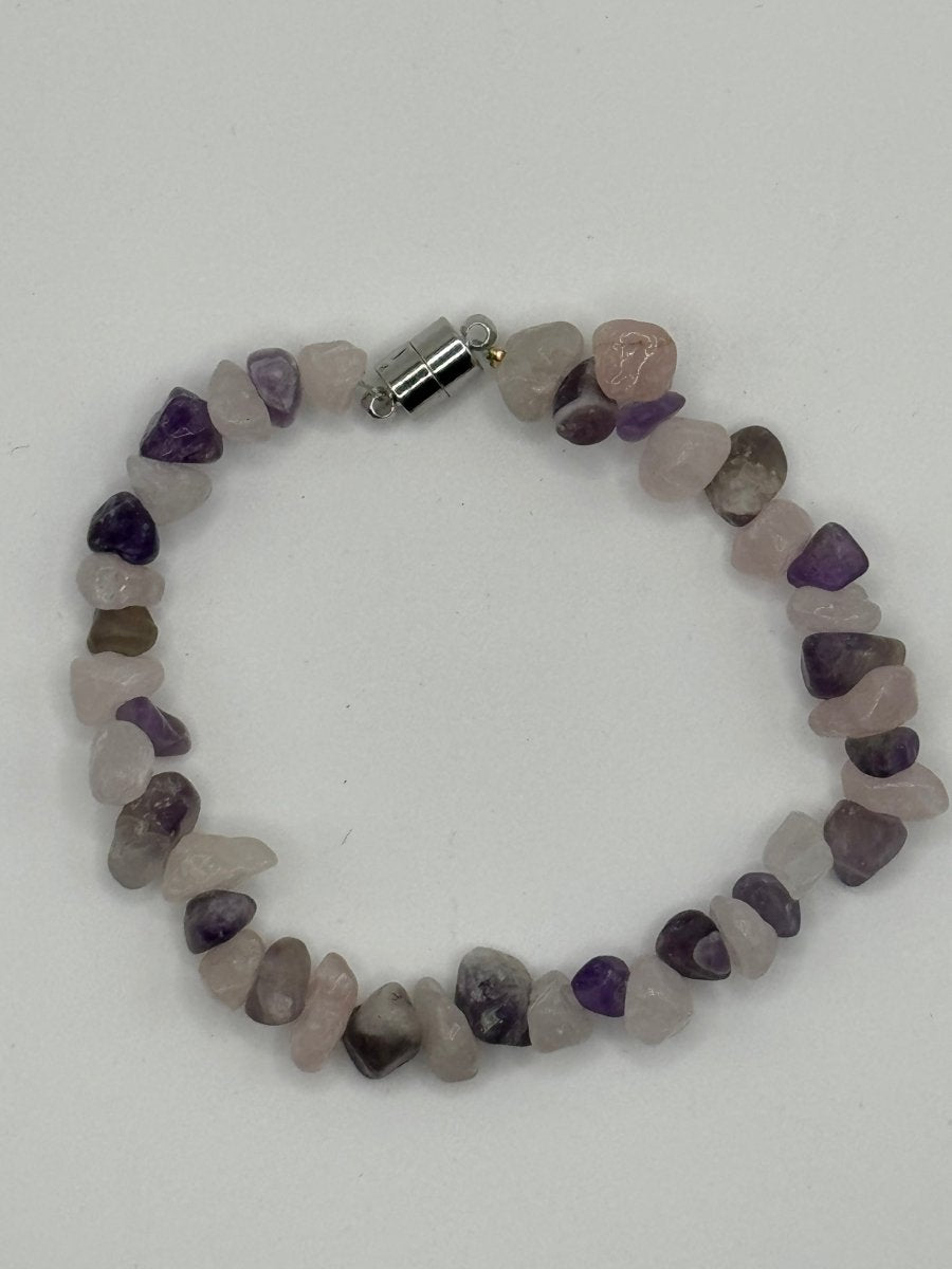 Rose Quartz and Amethyst Bracelet - Herbal RocksRose Quartz and Amethyst BraceletBraceletHerbal RocksHerbal RocksRose Quartz and Amethyst Bracelet