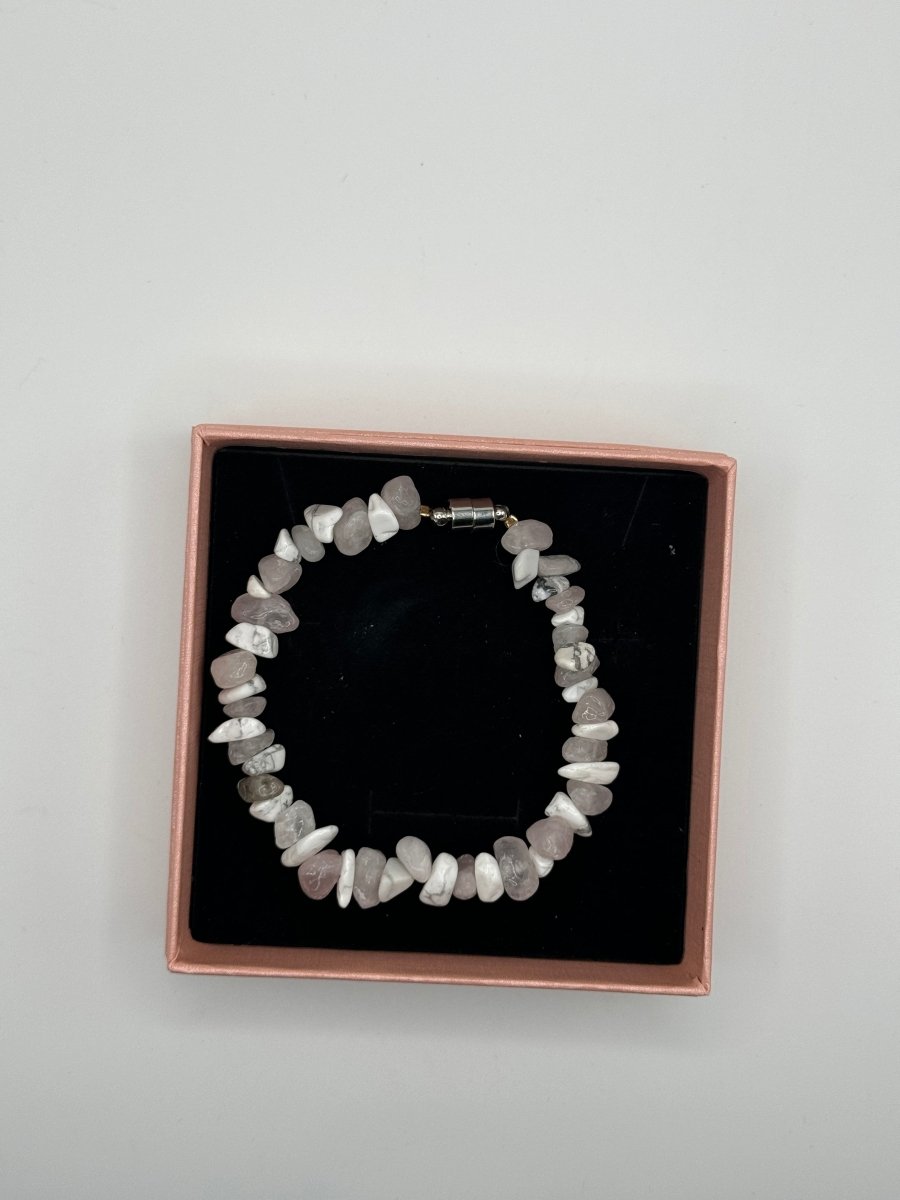 Rose Quartz and Howlite Bracelet - Herbal RocksRose Quartz and Howlite BraceletBraceletHerbal RocksHerbal RocksRose Quartz and Howlite Bracelet