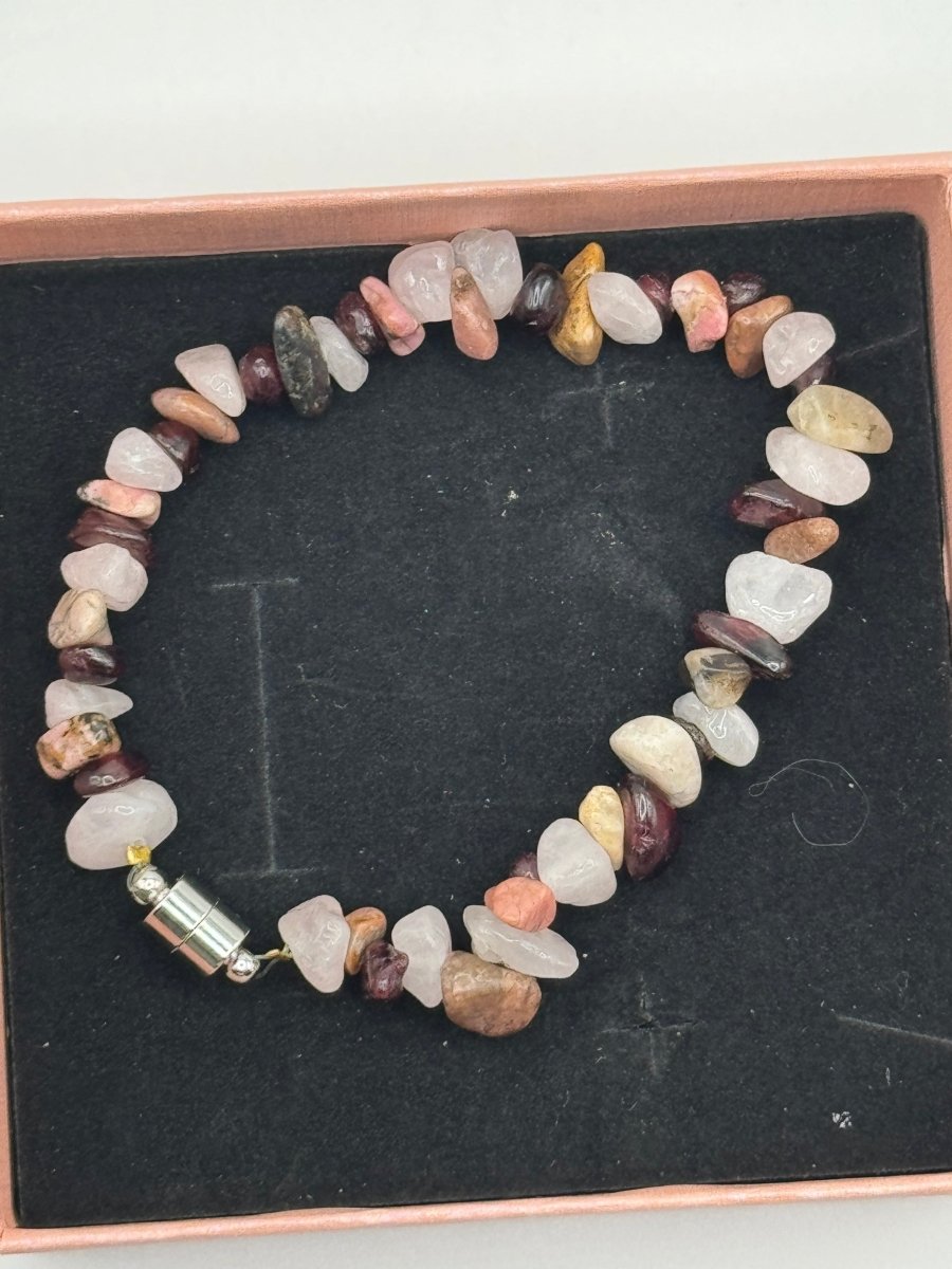 Rose Quartz, Garnet, and Rhodonite Bracelet - Herbal RocksRose Quartz, Garnet, and Rhodonite BraceletBraceletHerbal RocksHerbal RocksRose Quartz, Garnet, and Rhodonite Bracelet