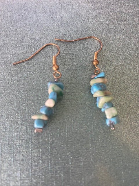 Turquoise Howlite and Amazonite Fishhook Earrings - Herbal RocksTurquoise Howlite and Amazonite Fishhook EarringsearringsHerbal RocksHerbal RocksTurquoise Howlite and Amazonite Fishhook Earrings