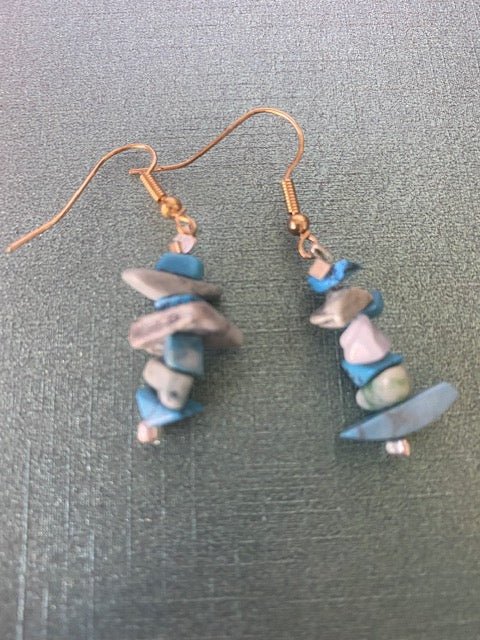 Turquoise Howlite and Larimar Fishhook Earrings - Herbal RocksTurquoise Howlite and Larimar Fishhook EarringsearringsHerbal RocksHerbal RocksTurquoise Howlite and Larimar Fishhook Earrings