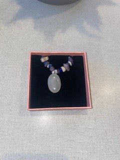 White tumbled stone necklace - Herbal RocksWhite tumbled stone necklaceNecklaceHerbal RocksHerbal RocksWhite tumbled stone necklace